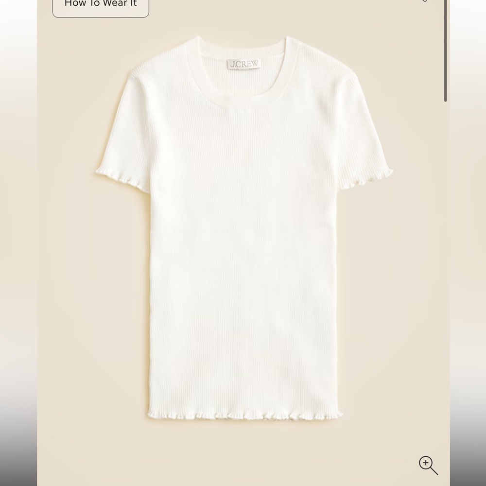 J.Crew Ruffle-trim T-shirt in TENCEL™ lyocell blend